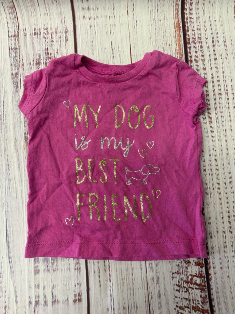 Carter's Hot Pink 'My Dog Is My Best Friend' Graphic Tee